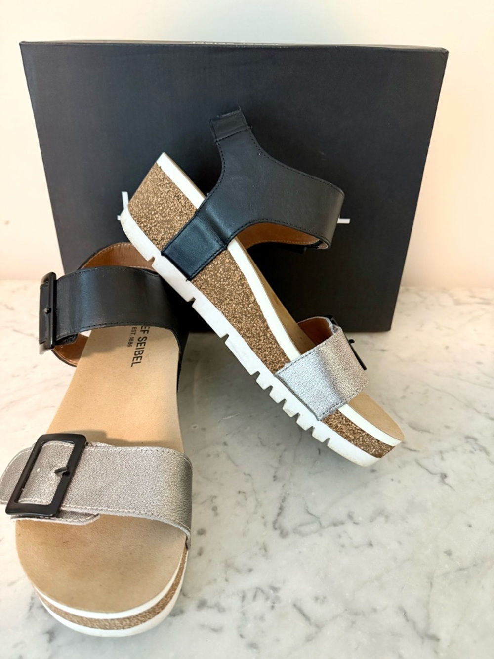 Josef Seibel Quinn 02 Wedge Sandal in Balsalt size 39 - Picture 2 of 10
